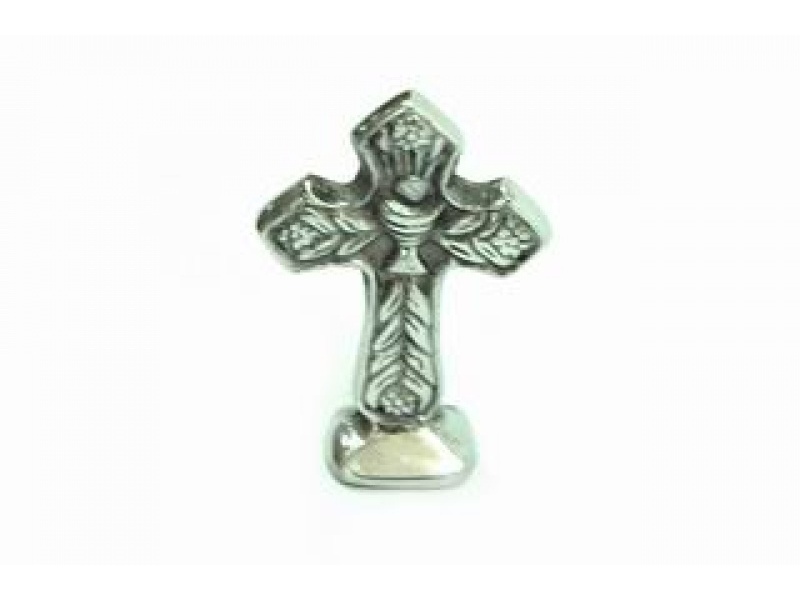 CRUZ CALIZ CON BASE CH CRUCES EN PEWTER